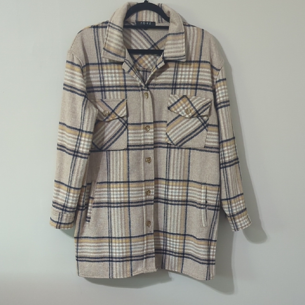 FORE Plaid Shacket Women's Size Medium